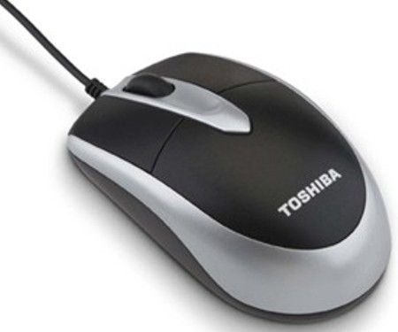 Toshiba PA3678U-1ETS USB Laptop Optical Mouse, Black with Silver Accents, 800 dpi Resolution, 3000 frames/second, Symmetrical shape lets you use either the right or left hand, Arched shape provides support for your hand in a natural, comfortable position, Features a convenient scroll wheel, customizable buttons and Tilt-Wheel technology (PA3678U1ETS PA3678U 1ETS)