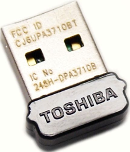 Toshiba PA3710U-1BTM Bluetooth USB, V2.1+EDR, 723 Kbps Wireless Transmission Speed, 128 bit Bluetooth Encryption Length, 2.4 GHz Operating Frequency, DC 5V; 48.7mA/5V power consumption (PA3710U-1BTM PA-3710U-1BTM PA3710U1BTM PA-3710U1BTM PA3710U 1BTM PA 3710U 1BTM)