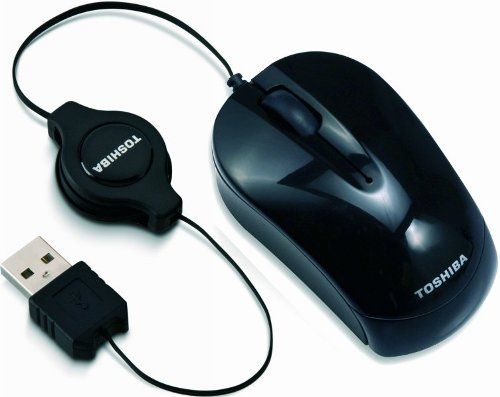 Toshiba PA3765U-1ETG USB Optical Retractable Mini Mouse, Black, Symmetrical shape lets you use either the right or left hand, Mouse on the go, Ultra lightweight and small size is perfect for smaller hands, Retractable cord, Enjoy smooth, trouble-free operation with advanced 1000dpi optical sensor technology (PA3765U1ETG PA3765U 1ETG)