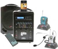 Califone PA419-WS iPod Wireless PA System Package, Includes PA419 iPod Wireless Portable PA System and WS-CK1 Wireless Upgrade Package, Care-free portability with a built-in handle, iPhone and iPod docking station also charges while playing music, DVD/CD player including USB port for added connectability, UPC 610356831311 (PA419WS PA419 WS PA-419-WS PA 419-WS) 