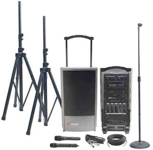 Califone PA916D PowerPro 90 Watt Presentation System - Replaced PA716D, Two balanced/unbalanced mic inputs with individual volume control, Programmable CD player that places CDs, CDRs & CDR-Ws, Two balanced/unbalanced mic inputs with individual volume control (PA-916D PA 916D) 