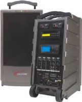 Califone PA919SD PowerPro SD Speaker Portable Audio System, 90 Watts RMS Amplifier, 4-position steel handle for easy mobility, Dual 16-channel UHF selectability for two wireless mics, Programmable CD player, Separate volume, bass, treble controls for quality sound, Aux in and line inputs to connect with other media players, UPC 610356684139 (PA-919SD PA 919SD PA919S PA919) 