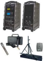 Califone PA919SD-A Wireless PowerPro SD 90W Portable PA System, 4-position steel handle for easy mobility, 2 wireless receivers - 16-channel UHF Wireless Inputs, Programmable CD player, Separate volume, bass, treble controls for quality sound, Aux in and line inputs to connect with other media players, True AC/DC 110/220 power supply, UPC 610356685136 (PA919SD-A PA919SD A PA919SDA PA 919SD PA919SD PA-919SD PA919 SD PA919-SD) 