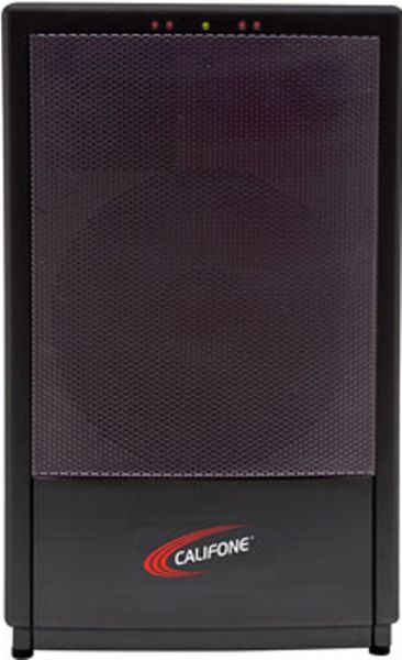 Califone PA920 PowerPro Bluetooth Speaker, Powerful 90 Watts RMS with weather-resistant speaker cones, Dual 16-channel UHF selectability for two wireless mics, Separate volume, bass, treble controls for quality sound, 2 combo XLR/1/4