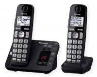 Panasonic KX-TGE432B Expandable Cordless Phone System with Answering Machine and Call Blocking with 2 Handsets, Black; ITAD; 1.9 GHz DECT; LCD Display; Up to 17 minutes of recording time; Find misplaced cell phone with a button; Dial easily with large buttons on handsets and base; Package Dimensions 6 H x 4.5 W x 8 L Inches; Weight 1.9 lbs; UPC 885170262836 (PANASONICKXTGE432B PANASONICKXTGE-432B KX-TGE432-B KX-TGE432BLACK TELEDYNAMICS) 