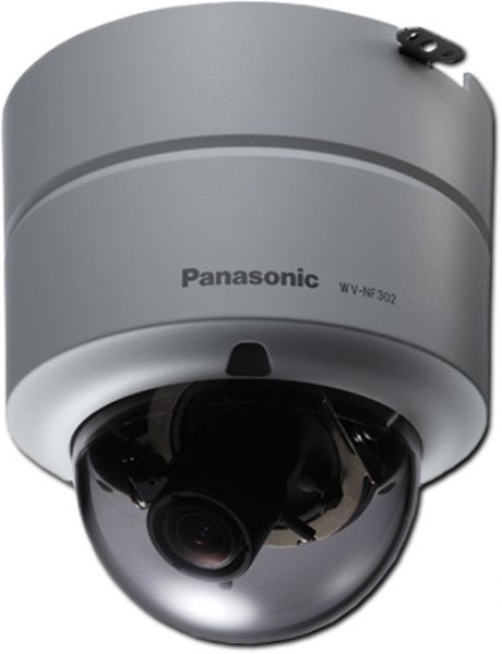 Panasonic WV-NF302 I-PRO Megapixel Day/Night Fixed Dome Network; 1.3 MP CCD; SD Card Slot; Dual Stream; 2.8-10mm Lens; Adaptive Black Stretch (ABS); 2-Way Audio; Video Motion Detection; PoE; Heavy Duty Metal Body; Superior image of 1,280 x 960 pixels, enhancing its identification capability; MPEG-4/JPEG digital signal output at VGA image size with up to 30 ips; UPC 791871505854 (PANASONIC COSTTAG WVNF302 WV-NF302 WV NF302 SECURIRY CAM)