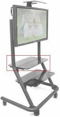 Chief PAS-100 Smoked Acrylic Shelf for Large Flat Panel Display PPC Presenters Cart; Dimensions 29 1/2