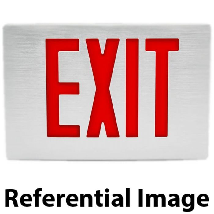 Patriot Lighting BCCE-EM-G-1-BA Die Cast Exit Sign, Battery Backed, Green, Single Face with Canopy, Brushed Aluminum; Ultra-bright, energy efficient, long-life Green LEDs; 4.8V long-life, maintenance-free, rechargeable Ni-Cad battery; 120/277 VAC field-selectable inputs (with the exception of the CX (dual circuit) option (PATRIOTBCCEEMG1BA PATRIOT BCCE-EM-G-1-BA GREEN SINGLE FACE EXIT SIGN)
