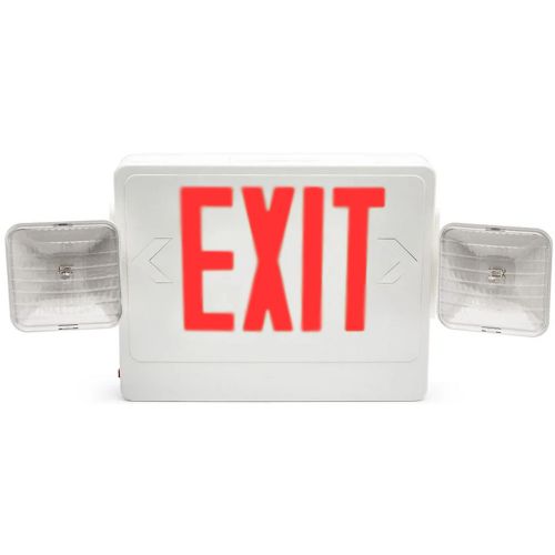 Patriot Lighting BLCE-EM-G-1-WH Thermoplastic Exit Sign, Battery Backed, Green, Single Face; Super bright, long-life LEDs; Snap-on canopy for easy installation; Energy-efficient super bright LED light source is paiGreen with a color-matched diffuser providing exceptional brightness and legend uniformity; 120/277 VAC field-selectable inputs; Dimensions: 12.7
