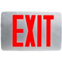 Patriot Lighting SOFE-EM-R-1-BA Slim Die Cast Aluminum Exit Sign, Battery Backup, Red Letters, Single Face, Aluminum Housing; Super thin profile 0.87" depth; Specification grade die-cast aluminum housing; Easy to install universal knockout and snap in faceplate; Suitable for ceiling or wall mounting; Field selectable chevrons(PATRIOTSOFEEMR1BA PATRIOT SOFE-EM-R-1-BA SLIM ALUMINUM BACKUP SINGLE LIGHT) 