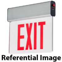 Patriot Lighting SPRE-EM-R8-1C-EM-BK New York City Approved Edge Lit Exit Sign, Battery Backup, Red 8" NYC Letters, Single Face Clear Panel, Black Housing; New York City compliant 8" EXIT letters; Designated for use within New York's 5 boroughs; Acrylic panel for aesthetic decor; Field applicable chevrons for easy installation; Suitable for surface mounting to wall or ceiling; (PATRIOTSPREEMR81CEMBK PATRIOT SPRE-EM-R8-1C-EM-BK RED UNIVERSAL EXIT SIGN) 