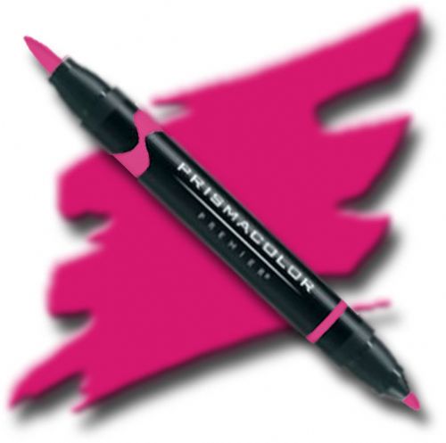 Prismacolor PB055 Premier Art Brush Marker Rhodamine; Special formulations provide smooth, silky ink flow for achieving even blends and bleeds with the right amount of puddling and coverage; All markers are individually UPC coded on the label; Original four-in-one design creates four line widths from one double-ended marker; UPC 70735001771 (PRISMACOLORPB055 PRISMACOLOR PB055 PB 055 PRISMACOLOR-PB055 PB-055)