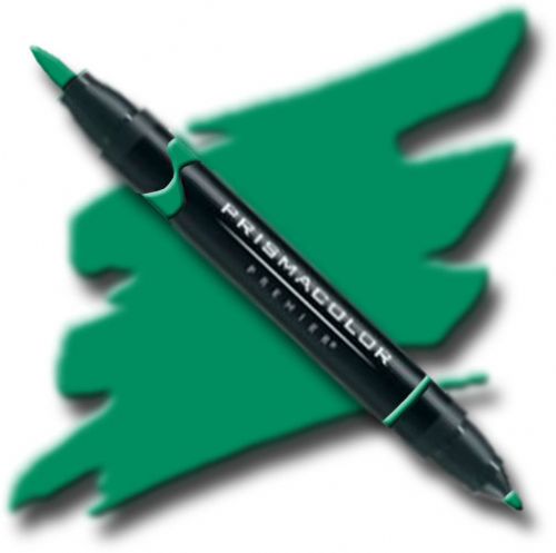 Prismacolor PB186 Premier Art Brush Marker Emerald; Special formulations provide smooth, silky ink flow for achieving even blends and bleeds with the right amount of puddling and coverage; All markers are individually UPC coded on the label; Original four-in-one design creates four line widths from one double-ended marker; UPC 70735002228 (PRISMACOLORPB186 PRISMACOLOR PB186 PB 186 PRISMACOLOR-PB186 PB-186)