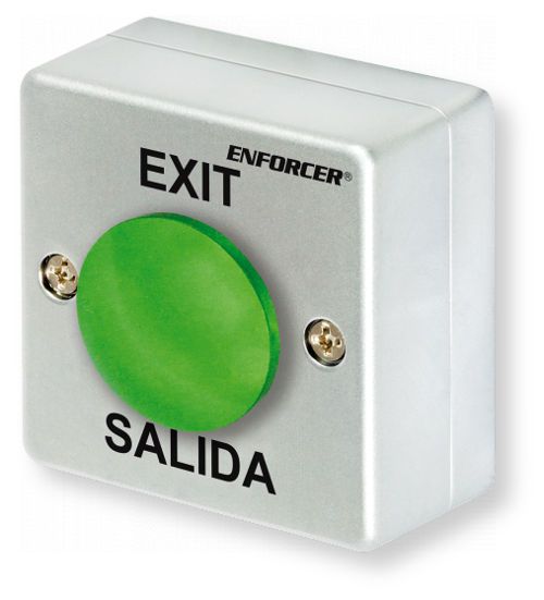 Seco-Larm PB-2618-GQ Green Metal Surface-Mount Mushroom Pushbutton Switch with Backbox, Silver and Green; UPC 676544017714; (SECOLARMPB2618GQ SECOLARM PB-2618-GQ SECOLARM PB2618-GQ SECOLARM PB 2618 GQ SECOLARM PB2618GQ SECOLARM PB/2618/GQ)