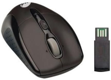 Micro Innovations PB850E Low-Power Output Optical Mouse, Wireless Mouse Device Type, Cordless Connection Type, Ambidextrous Hand Orientation, Laser Tracking Method, 1600 DPI Resolution, Precise cursor control, Low battery consumption, Mini USB receiver, USB plug & play, Mac & PC compatible (PB-850E PB 850E PB850 E PB850-E)