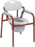 Drive Medical PC 1000 R Wenzelite Pinniped Pediatric Commode, Red, 9" Armrest Length, 15" Seat Depth, 13" Seat Width, 10.5"-14.5" Seat to Floor Height, 250 lbs Product Weight Capacity, 15.5"-19.5" Armrest to Floor Height, All-in-one welded steel frame, Durable snap-on toilet seat, Plastic seat and contoured back, Molded plastic armrests provide additional comfort, UPC 822383528144 (PC 1000 R PC-1000-R PC1000R) 