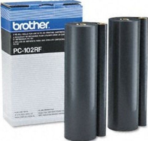 Brother PC102RF Black Refill Ribbon Rolls, Thermal Transfer Print Technology, Black Print Color, 750 Pages Duty Cycle, For use with IntelliFAX 1150, IntelliFAX 1250, IntelliFAX 1350M, IntelliFAX 1450MC, IntelliFAX 1550MC, MFC 1750, MFC 1850MC, MFC 1950MC and MFC 1950MCPLUS Brother (PC102RF PC-102RF PC 102RF)