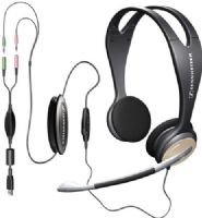 Sennheiser PC 136 USB Over-the-Head, Binaural Headset with USB Sound Card Adapter, Adjustable headband for the perfect fit, Adjustable, bendable, pivotable, noise-canceling microphone improves the clarity of your communication, and gives you more comfort and flexibility (PC136USB PC136-USB PC-136USB PC136 PC-136) 