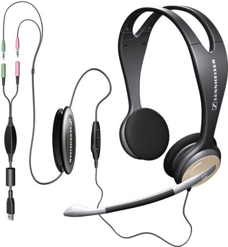 Sennheiser PC 136 USB Over-the-Head, Binaural Headset with USB Sound Card Adapter, Adjustable headband for the perfect fit, Adjustable, bendable, pivotable, noise-canceling microphone improves the clarity of your communication, and gives you more comfort and flexibility (PC136USB PC136-USB PC-136USB PC136 PC-136)