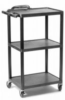 HamiltonBuhl PC1642E Plastic AV Cart, Adjustable from 16 to 42 inches, 4 inches non-maring casters (2 locking), Intergrated 15' UL/CSA power strip with 3 outlets, All shelves are 24"w x 18"d, Reinforced ribbing on the underside for extra strength and durability, Top shelf has a 1/2 lip suround and molded handle cord wrap and cabling conduit, UPC 734055110086 (HAMILTONBUHLPC1642E PC16-42E PC16 42E) 