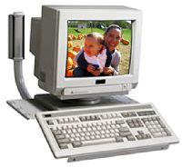 Peerless PC25G Computer Monitor mount, Gray, Double pivot points at tray and wall arm, Retractable keyboard tray, Single stud wall plate and curved wall arm, Safety belt, Includes fasteners, 29.8 x 16.75 x 2.5