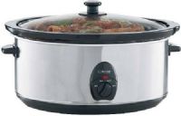 Pro Chef PC710 Oval Slow Cooker, Stainless Steel; 7-Quart capacity with tempered glass lid allows you to see how your meal's progressing; 3 heat settings: high, low & auto (keep warm); Dishwasher safe ceramic pot & lid; Cook & Serve removable ceramic pot; Ideal for cooking soups & casseroles; 120 Vac 60 Hz, 110v; Dimensions 16.8 x 13.2 x 9 inches (PC-710 PC 710) 