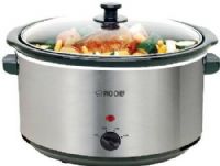 Pro Chef PC850 Oval Stainless Steel Slow Cooker with Auto Mode and Cool Touch Handles; 8.5-qt capacity with tempered glass lid allows you to see how your meal’s progressing; 3 heat settings: high, low & auto; Dishwasher safe ceramic pot & lid; Cook & Serve removable ceramic pot; Ideal for cooking soups & casseroles; 120 Vac 60 Hz, 120v (PC-850 PC 850) 