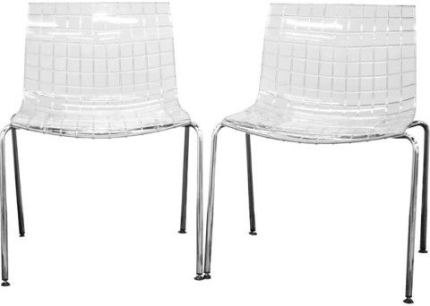 Wholesale Interiors PC-91-CLEAR Obbligato Transparent Clear Acrylic Accent Chair, 20.25