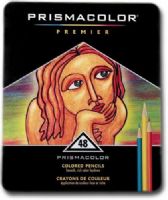 Prismacolor 3598T (PC955) Premier Colored Pencil 48-Color Set; Thick, soft leads made with permanent pigments that are smooth, slow wearing, blendable, water-resistant, and extremely light-fast; Sets are conveniently packaged in tins for easy storage and transportation; Colors subject to change; Dimensions 7.25" x 2" x 0.60"; Weight 1.17 lbs; UPC 070735035981 (PRISMACOLORPC955 PRISMACOLOR PC955 PC 955 PC-955) 