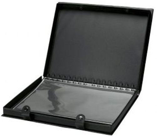 Alvin PCH1417 PRESTIGE The Crusher Presentation Case F14x17, Black Grain Finish Vinyl, Rigid and durable presentation case for the most demanding applications, 1 1/2-Inch wide frame is crush-proof to protect contents, Collapsible chrome finish handle on spine allows pages to hang downward, UPC 088354995494 (PCH-1417 PCH 1417)