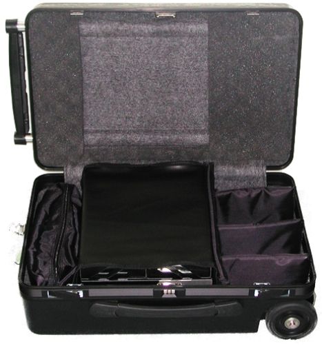 Porter Case PC II Beauty Cosmetic Pro Beauty Case, Removable Accordion Cosmetic Box, Adjustable Compartment Dividers, Removable Zippered Pouch 6 1/2