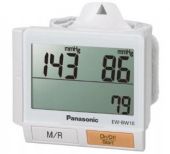Panasonic PCPA10W Wrist Blood Pressure Monitor; Flash Warning System; Weekly/Monthly Trend Graph Display; Body Movement Detection; One-Touch Auto Inflate; Arm Positioning Guide; Memory up to 90 readings; Oscillometric System Measurement; AM/PM Average Systolic Comparison; Pressure: 0-280mmHg; Pulse Rate: 30-160 pulse/min. Measurement Range; UPC 037988440030 (PCPA10W PC-PA10W) 