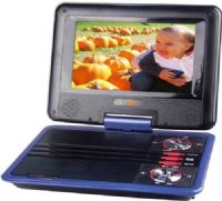 QFX PD-107BLU Portable 7" Multimedia Player, Blue, TFT LCD Monitor Can Be Adjusted Freely As You Like, Super Electronic Anti-Shock, USB/SD/MS/MMC Card Reader, Support AV In/Out, Compatible with DVD/CD/VCD/SVCD/MPEG/MPEG2/JPEG/WMA/MP3/MP4, Built-In Rechargeable Lithium Battery, Includes UL Approved AC Adaptor 110-240V, UPC 606540028605 (PD107BLU PD 107BLU PD-107-BLU PD-107) 