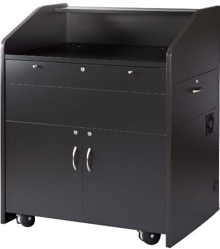 AVF Audio Visual Furniture International PD3001-B Multimedia Podium, Black, Made with furniture grade laminates, Large 39