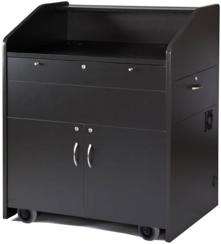 AVF Audio Visual Furniture International PD3002-B Multimedia Podium, Black, Made with furniture grade laminates, Large 39