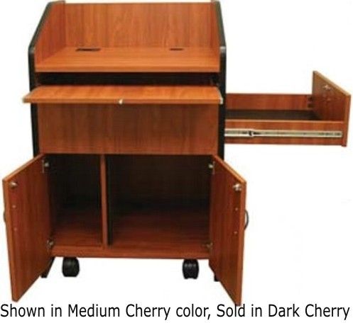 AVF Audio Visual Furniture International PD3006-DC Mid-size Multimedia Podium with Rack Mount, Dark Cherry, Made with furniture grade laminates, Large 30