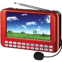 QFX PD-43 Mini Hand-Held Portable System, Red, 4.3 TFT Screen Display, FM Radio, USB/Micro-SD, USB/Micro-SD Recording, AUX-In, Plays All Music Formats, Plays All Video Format, Play HD Video (720P), Supports Lyrics, Headset Microphone Included, Carrying Strap, Remote Control, Telescopic Antenna, Built-in Battery, UPC 606540031391 (PD43 PD 43 PD43RD) 