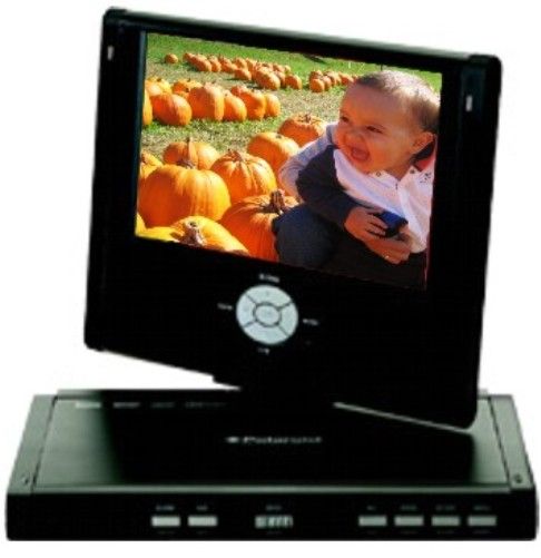 Polaroid PDM-0742 Remanufactured Portable SwivelScreen DVD Player 7 widescreen (16:9) color LCD screen, Resolution 480 x 234, TVGuardian Foul Language Filtering Technology, Screen swivels 180 degrees, Plays DVD, DVD-R/RW, DVD+R/RW, Remote Control Not Included (PDM0742 PDM 0742) 