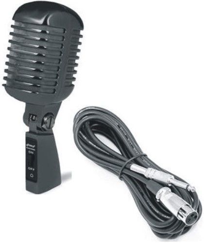 Pyle PDMICR42BK Retro Style Dynamic Vocal Microphone with Cable, Black, Moving Coil Dynamic Element, Cardioid Polar Pattern, Frequency Response 30Hz-15kHz, Sensitivity -50dB (+/- 3dB @ 1kHz), Output Impedance 600 Ohm (+/- 15%), Vintage Retro Design, Rugged ABS Housing, Self-Tensioning Swivel Mount, On/Off Switch (PDMICR-42BK PDMICR 42BK PD-MICR42BK PDMICR42-BK PDMICR42)