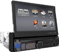 Power Acoustik PDR-780 Single DIN Digital Media Receiver with Flip-up 7" LCD Touch Screen; 800x480 HD Resolution; 400cd/m2 Brightness; Motorized Telescoping & Angle Adjustment; Detachable Theft Deterrent Front Panel; Playback from up to 32GB SD/MMC Card or USB Flash Drive; 720p HD Video Playback of MP4, DIVX, AVI & More; UPC 709483045323 (PDR780 PDR 780)  