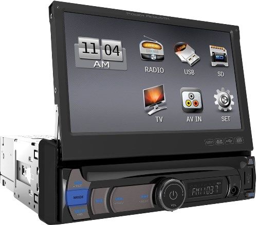 Power Acoustik PDR-780 Single DIN Digital Media Receiver with Flip-up 7