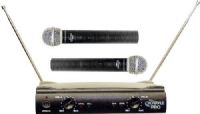 PylePro PDWM2500 Dual VHF Wireless Microphone System, Professional Dual VHF System, Two Handheld Microphones Included, Power On/Off Switch, Mute Switch, Power and Low Battery LED Indicators, Dual RF Indicators, Dual AF Level Meters, Dual Volume Controls, 1/4" Individual and 1/4" Mixed Output, Operation Range: Up To 240 ft., 2 x 9V Batteries and 1/4'' Audio Cable Included, UPC 068888879255 (PDWM2500 PDWM-2500 PDWM 2500) 