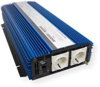 AIMS Power PE300012230S Pure Sine Inverter European 3000 Watt 12 VDC to 230 VAC; 3000 Watt continuous power; 6000 Watt surge; 12 Volt DC input; Pure sine wave; USB Outlet 2.1A; Efficiency of 90 percent; Short circuit protection; On and off switch; Dual cooling fans thermally controlled (PE3000-12230S PE-300012230S PE3000/12-230S PE3000-12-230S   AIMS-PE3000WATT) 