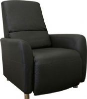 Wholesale Interiors PER-008S-BLACK-RECLINER Elmira Black Modern Recliner with Steel Legs, Contemporary recliner, Black faux leather, Steel legs, Wood frame, Polyurethane foam cushioning, Steel reclining mechanism, Manual recliner - lean back to activate, Sturdy wood frame construction ensures years of dependable use, UPC 847321000988 (PER008SBLACK-RECLINER PER-008S-BLACK-RECLINER PER 008S BLACK RECLINER PER008S PER-008S PER 008S) 