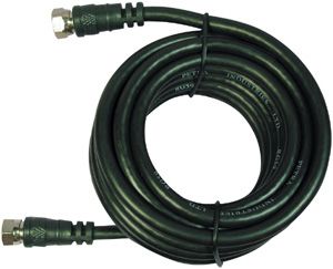 Generic PET10-5060 F to F-RG59 Screw-On Cables -12 ft, Nickel-plated fittings, Molded connectors, Black (PET105060 PET10 5060 205-020BK ELR AA-139)