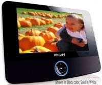 Philips PET723 Refurbished Portable DVD Player, White, 7" TFT color LCD display in 16:9 wide screen format, Resolution 480 w x 234 H x 3 RGB, Brightness 200 cd/m2, Contrast ratio 250:1, Response time 30 ms, Play slideshows, single photos or thumbnails, View photos directly from memory cards, SD/MMC card slot, UPC 683728191146 (PET-723 PET 723 PET723-R) 