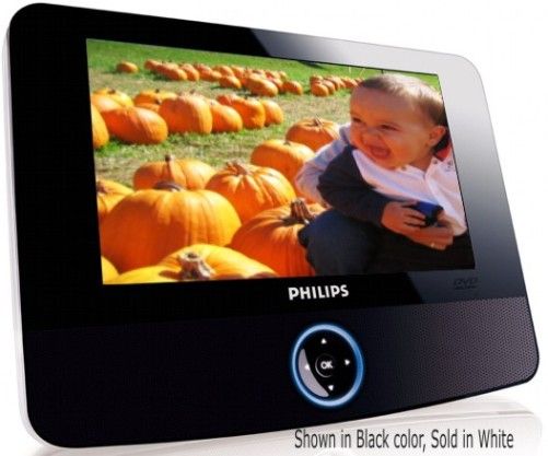 Philips PET723 Refurbished Portable DVD Player, White, 7