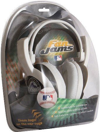 Koss PFJMLBCOL Fan Jams Colorado Rockies Full Size Stereo Headphones, Lightweight for portable use, Dynamic element for deep bass, Soft leatherette ear cushions for added comfort, Built for maximum durability with ultimate comfort, Frequency 30Hz-20kHz, Straight single-entry 8ft cord, 3.5mm plug & 6.3mm adapter, UPC 847504012425 (PFJ-MLBCOL PFJM-LBCOL PFJMLB-COL PFJMLB-COL)