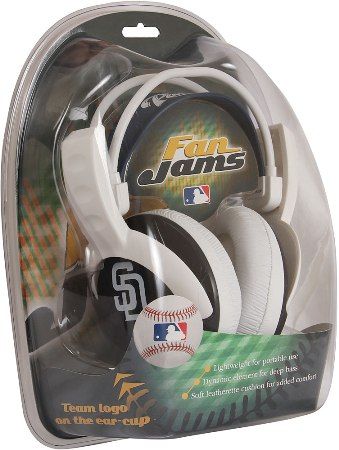 Koss PFJMLBSDP Fan Jams San Diego Padres Full Size Stereo Headphones, Lightweight for portable use, Dynamic element for deep bass, Soft leatherette ear cushions for added comfort, Built for maximum durability with ultimate comfort, Frequency 30Hz-20kHz, Straight single-entry 8ft cord, 3.5mm plug & 6.3mm adapter, UPC 847504012517 (PFJ-MLBSDP PFJM-LBSDP PFJMLB-SDP PFJMLBS-DP)