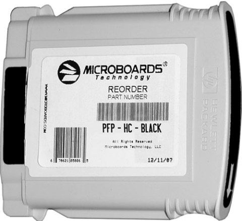 Microboards PFP-HC-BLACK Ink Cartridge, Print cartridge Consumable Type, Ink-jet Printing Technology, Black Color, 20,000 Prints at 10% Coverage Duty Cycle, For use with Microboards MX1/MX2/PF-PRO Printer Series, New Genuine Original OEM Microboards (PFPHCBLACK PFP HC BLACK PFPHC PFP-HC PFP HC)